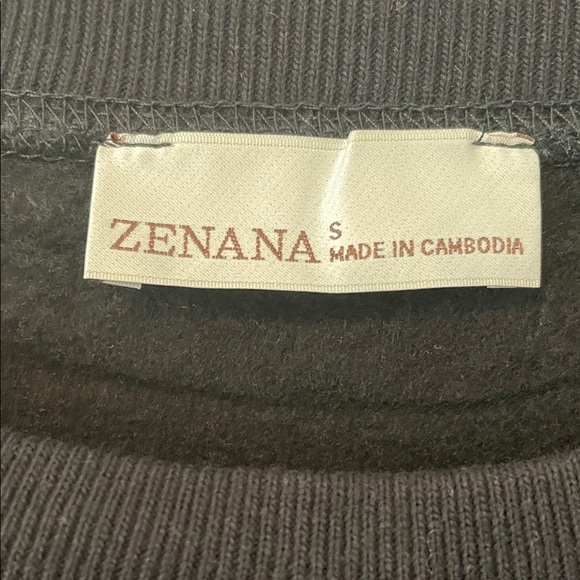 Zenana Outfitters Black Crew Neck Sweater fleece - Picture 2 of 6